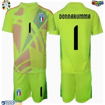 Otroški Nogometni dresi Italija Gianluigi Donnarumma #1 Vratar Domači EP 2024 Kratek Rokav (+ Kratke hlače)